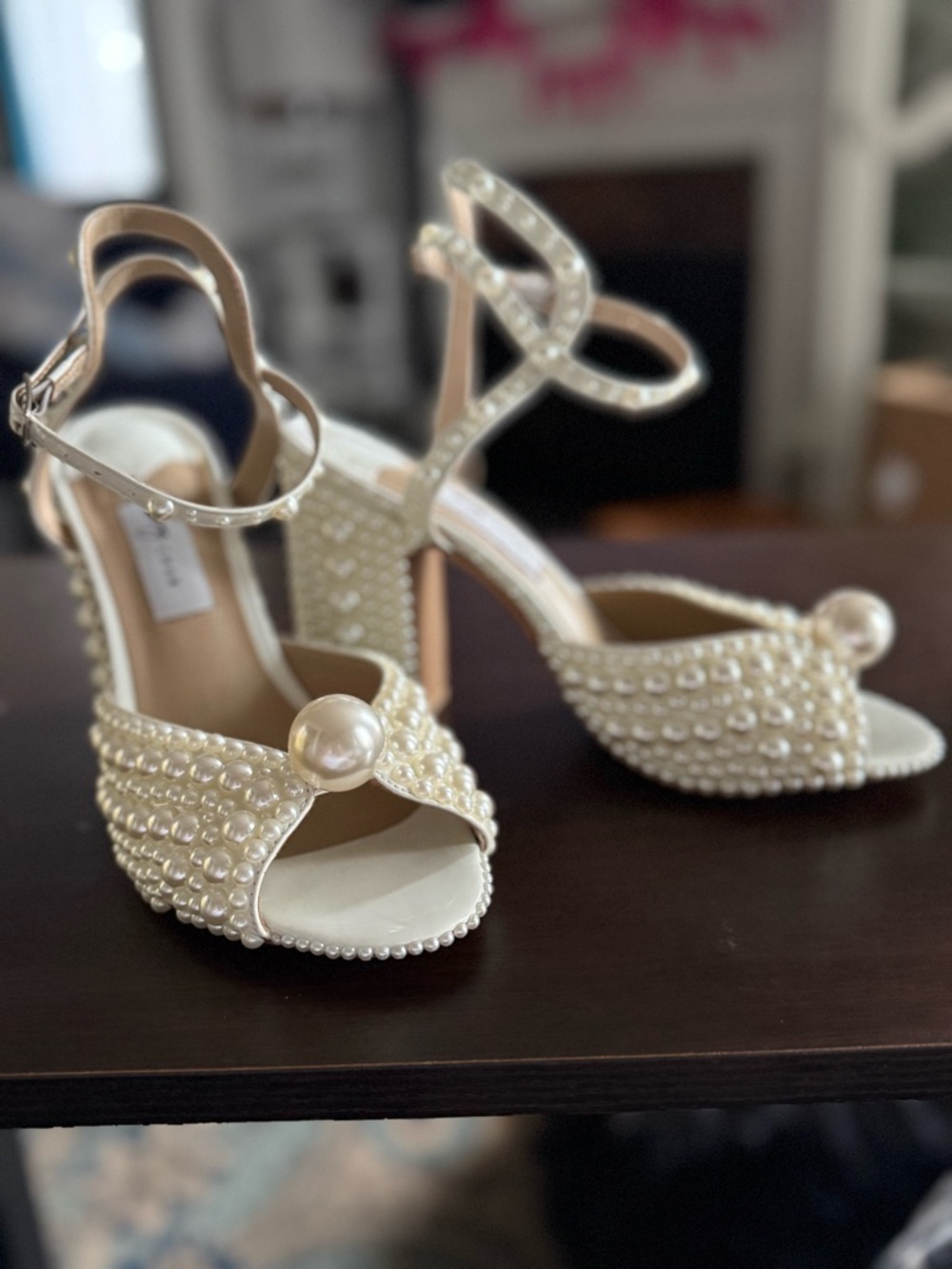 Ling Chan Pearl Embellished Designer-Inspired Emily in Paris Heels EU 38(US 7.5) - Picture 8 of 10